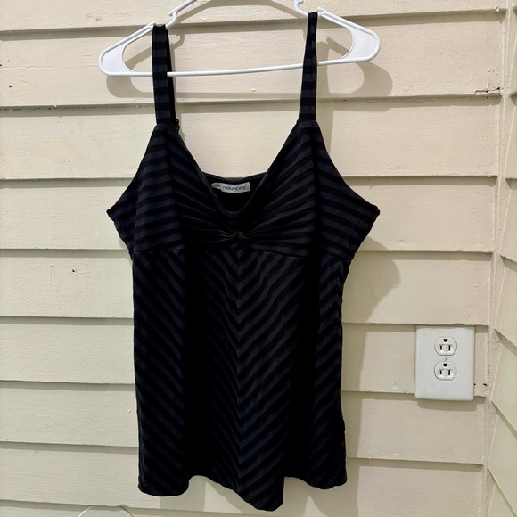 Maurice’s Plus Size Black & Gray Striped Tank Top - Picture 1 of 4